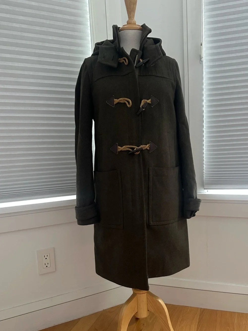J. Crew Olive Wool Coat - Picture 2 of 5